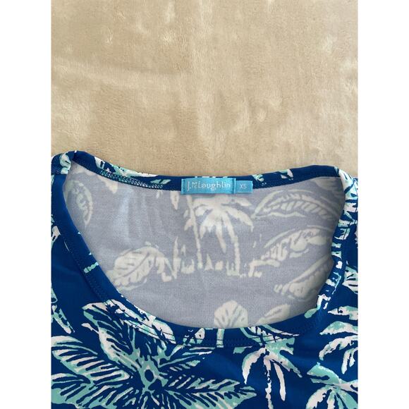 J. MCLAUGHLIN  XSMALL SIGNATURE TEE SHIRT 3/4 SLEEVE BLUE BOTANNICA - Picture 4 of 6